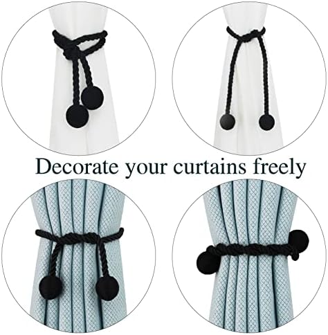 6 Pack Black Curtain Tiebacks Elegant Window Holders