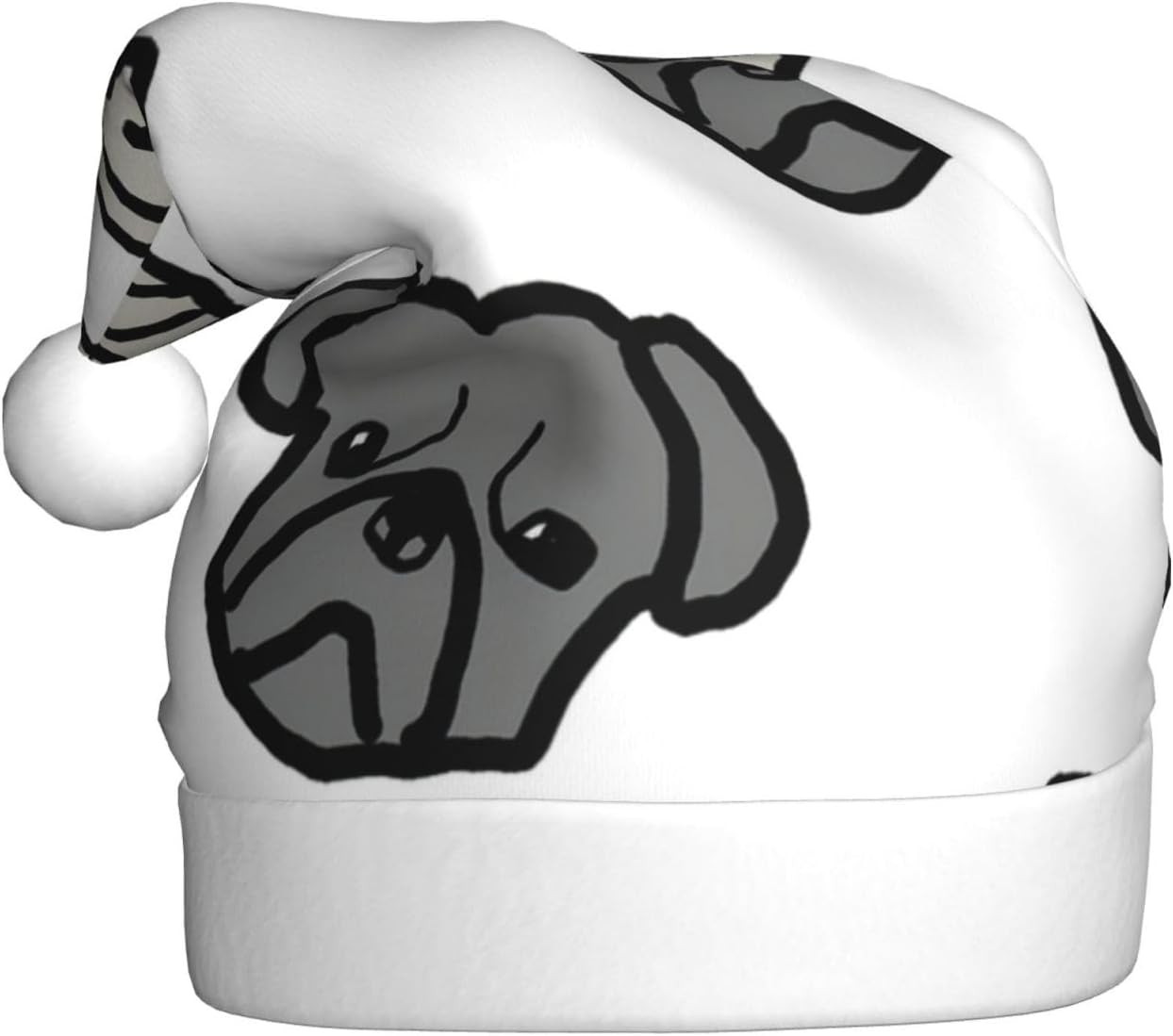 QINZHENG Personalized Santa Hat with Merican Dog Print