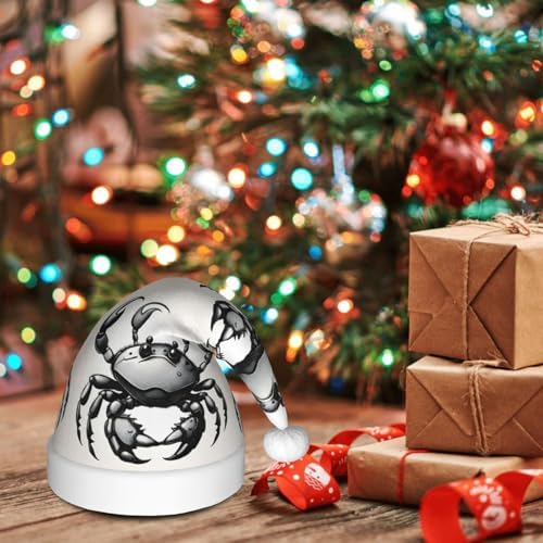 QinZheng Cartoon Crab Santa Hat Personalized Christmas Headwear for Women