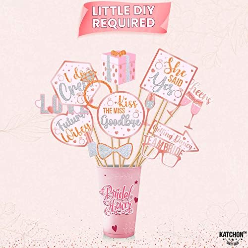 KatchOn Bachelorette Photo Booth Props Set - 35 Piece Rose Gold