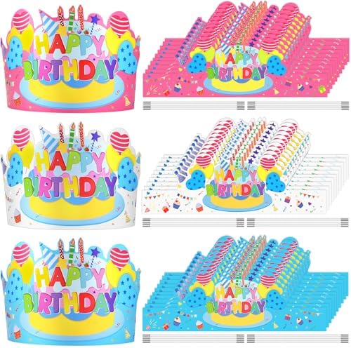 VEKDA 30 Pcs Birthday Crowns for Kids Classroom