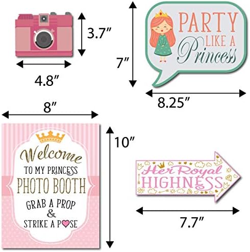 Princess Photo Booth Props - 41-Piece Fun Kit