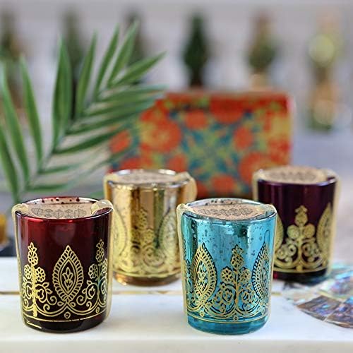 Kate Aspen Indian Jewel Henna Candle Holders Set of 4