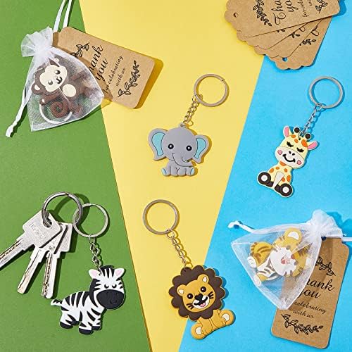 270 Pieces Jungle Animal Keychain Party Favor Set