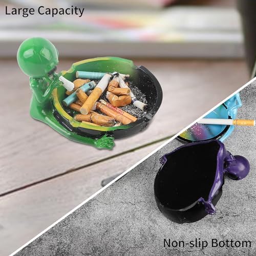 Cute Cool Hand-Painted Resin Ash Tray Green