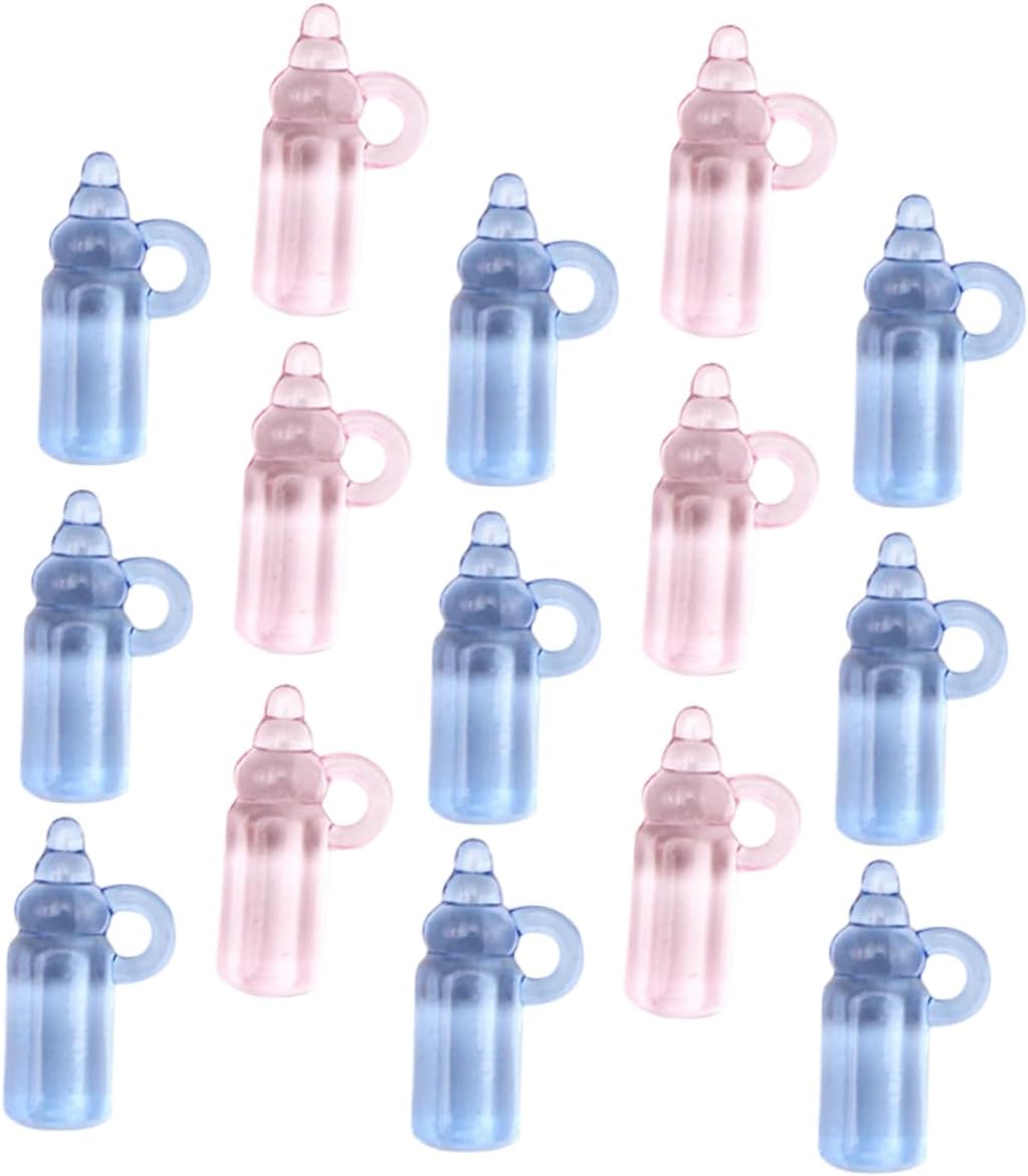 48pcs Transparent Milk Bottle Charms for Party Decor