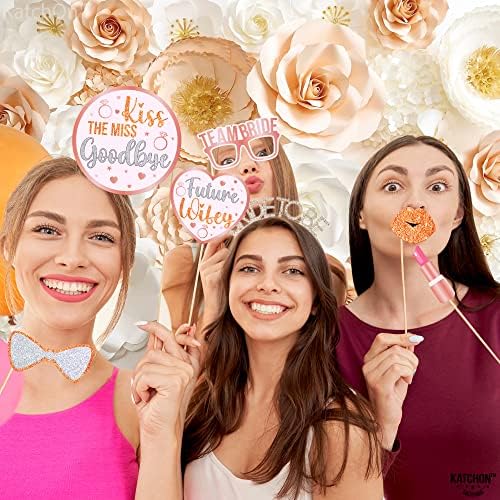 KatchOn Bachelorette Photo Booth Props Set - 35 Piece Rose Gold