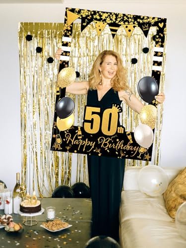 LaVenty 50th Birthday Photo Booth Props Frame Decorations