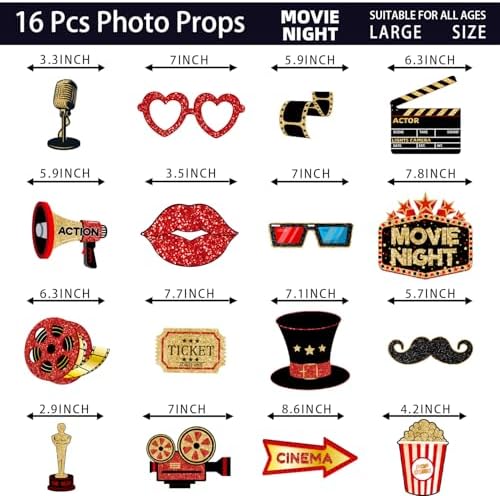 Movie Night Photo Booth Props Hollywood Theme Decorations