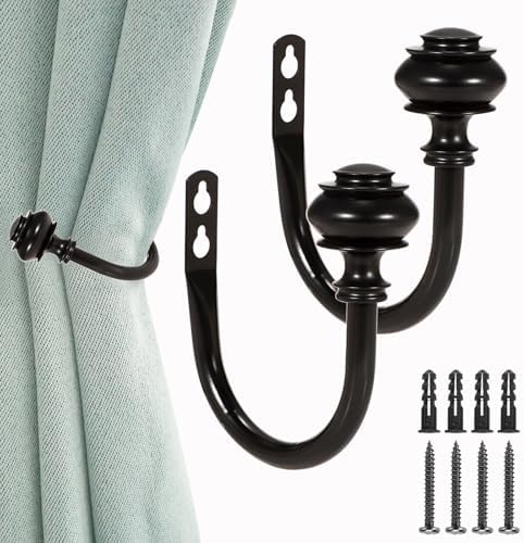 Sumnacon Set of 2 Decorative Curtain Holdbacks Black