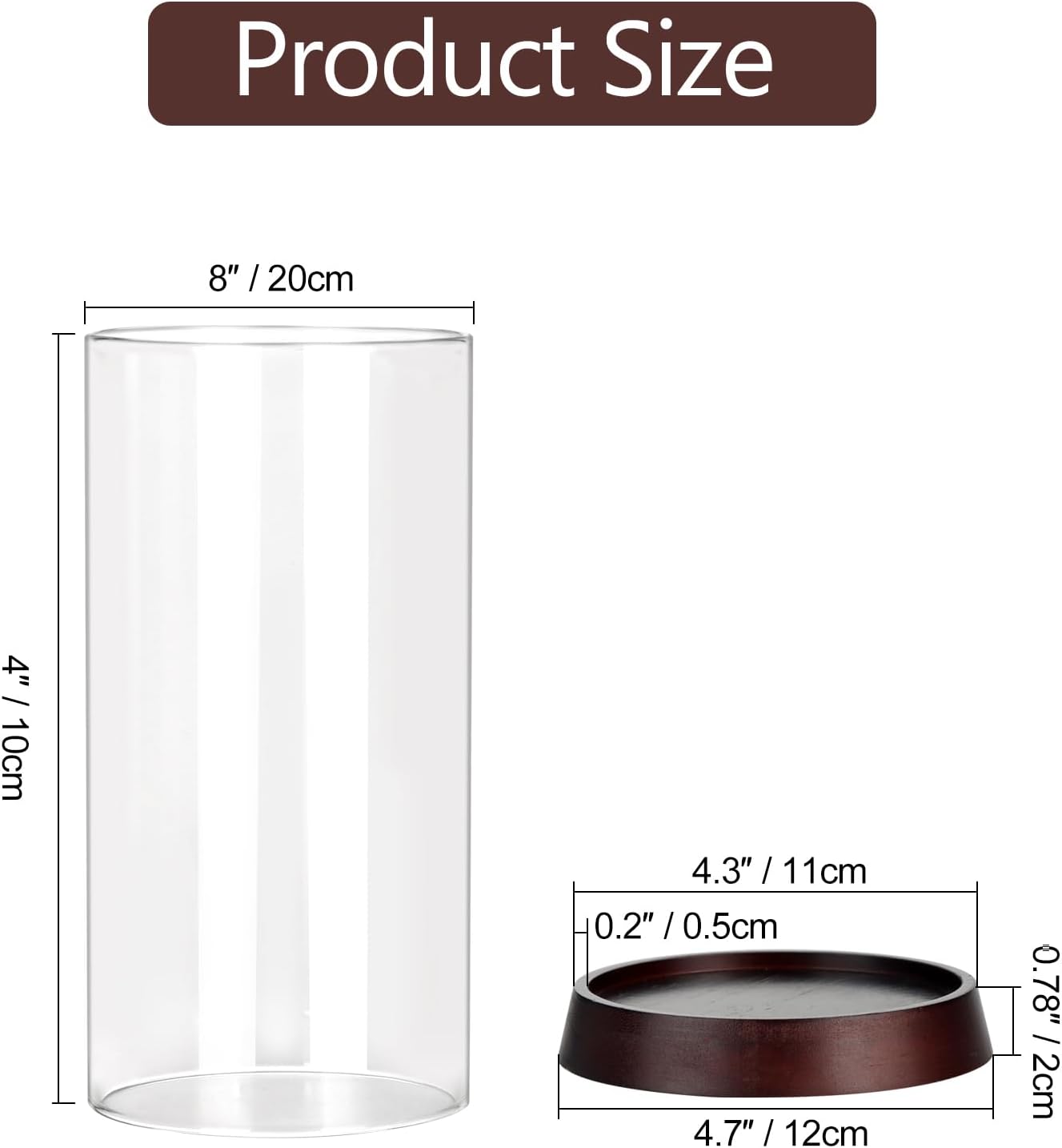 Joyben Hurricane Candle Holder Sleeve 3PCS 4 Wide 8 Tall