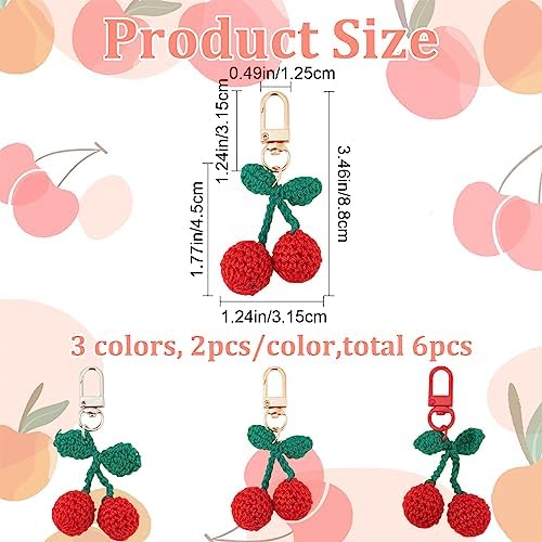 CRASPIRE 6Pcs 3 Color Enamel Keychain Set