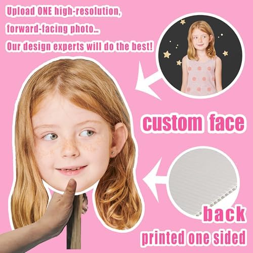 Custom Big Head Face Cutout on Stick for Parties