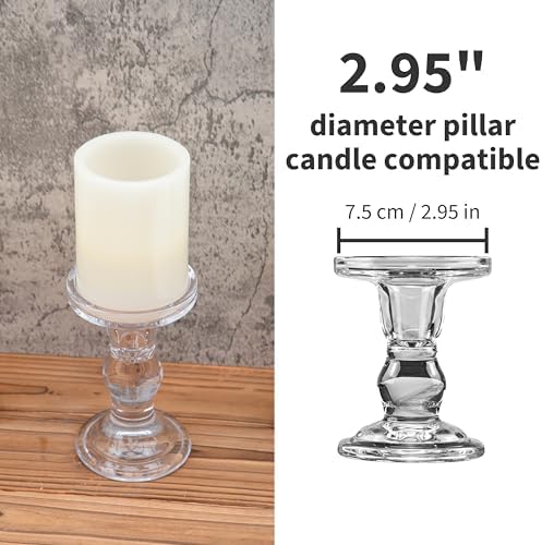 YAKii Clear Glass Candle Holder Set of 3