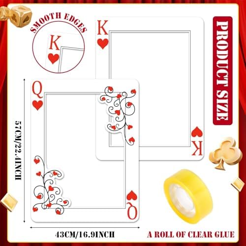 Casino Night Photo Booth Props Queen and King of Hearts