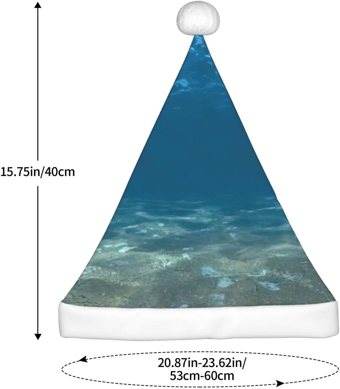 QinZheng Blue Ocean Seascape Santa Hat