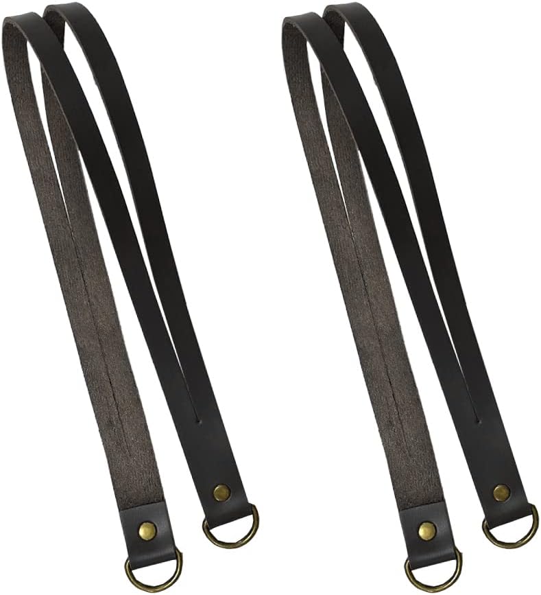 Classic Leather Curtain Tiebacks 4Pcs Black
