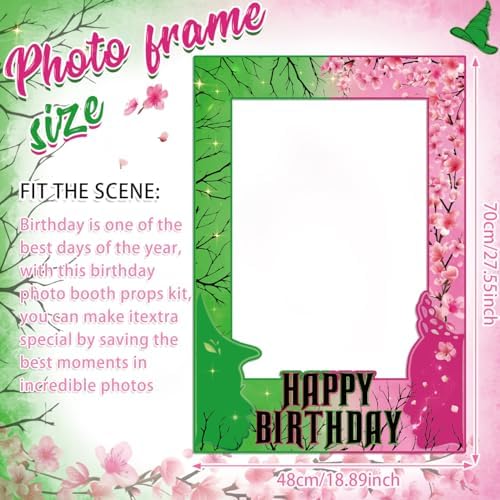 Pink and Green Birthday Photo Booth Props Kit