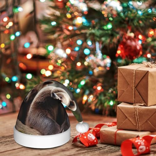 Cherry Blossom Print Christmas Santa Hat for Adults