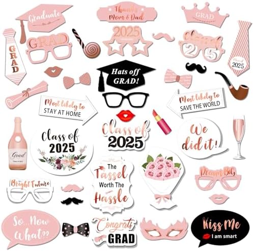 Konsait Rose Gold Graduation Photo Props 39 Count