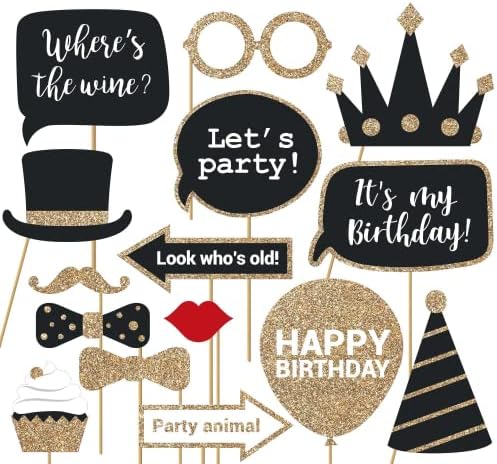 Perfect Occasion Fully Assembled Birthday Photo Booth Props 30 Piece Box Set