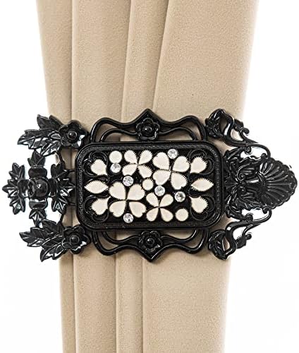 EMERZE Resin Curtain Tiebacks Black Clip Holdback