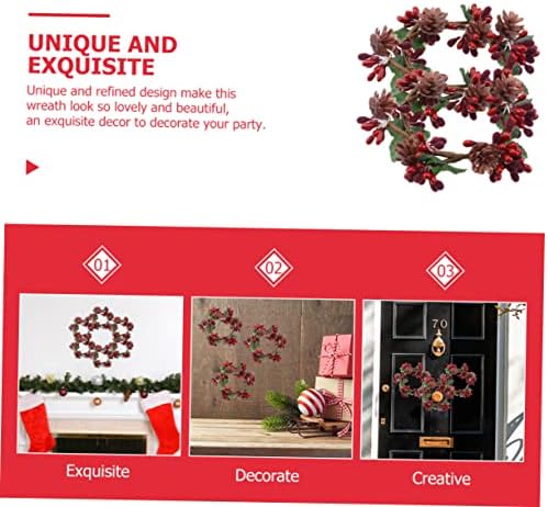 2pcs Berry Candle Simulation Wreaths for Christmas Decor