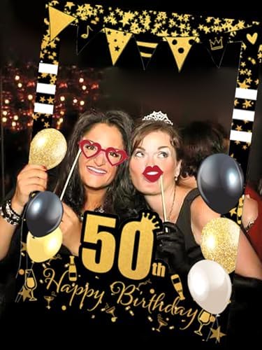 LaVenty 50th Birthday Photo Booth Props Frame Decorations