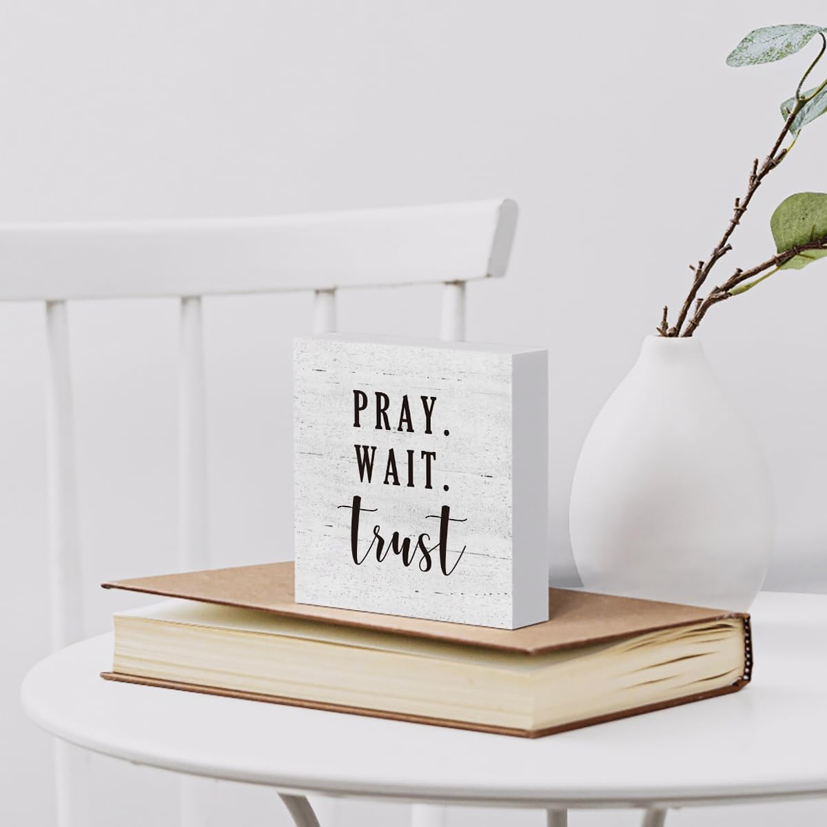 Mmiishe Rustic Christian Scripture Wooden Box Sign