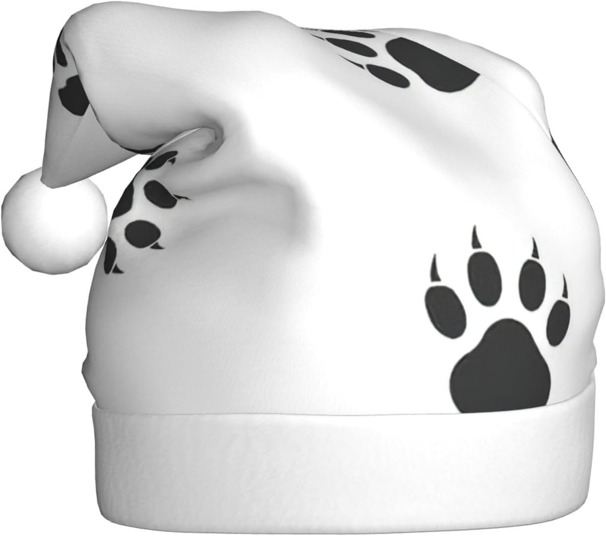QINZHENG Bear Paw Print Santa Hat for Women