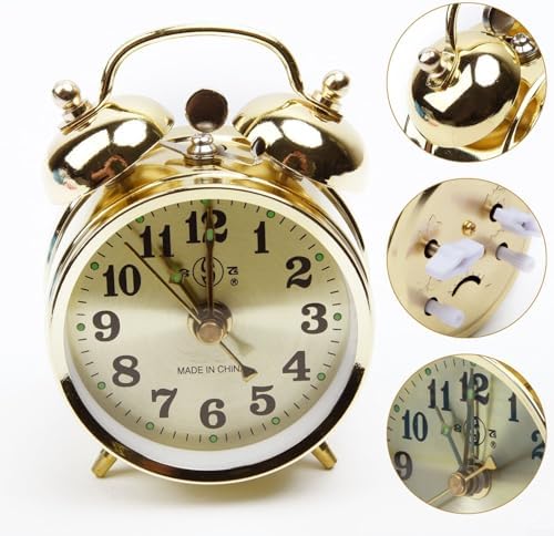 Vintage Mechanical Gold Horseshoe Alarm Clock