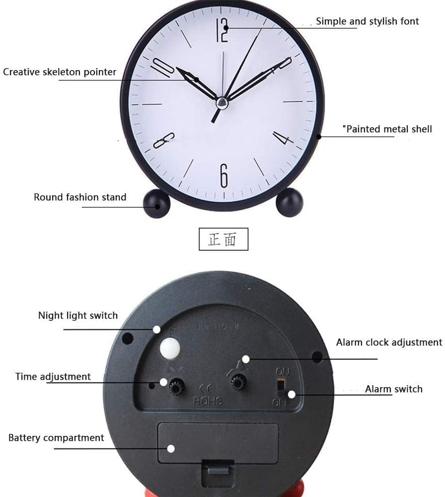 Double Bell Alarm Clock with Backlight for Home Decor