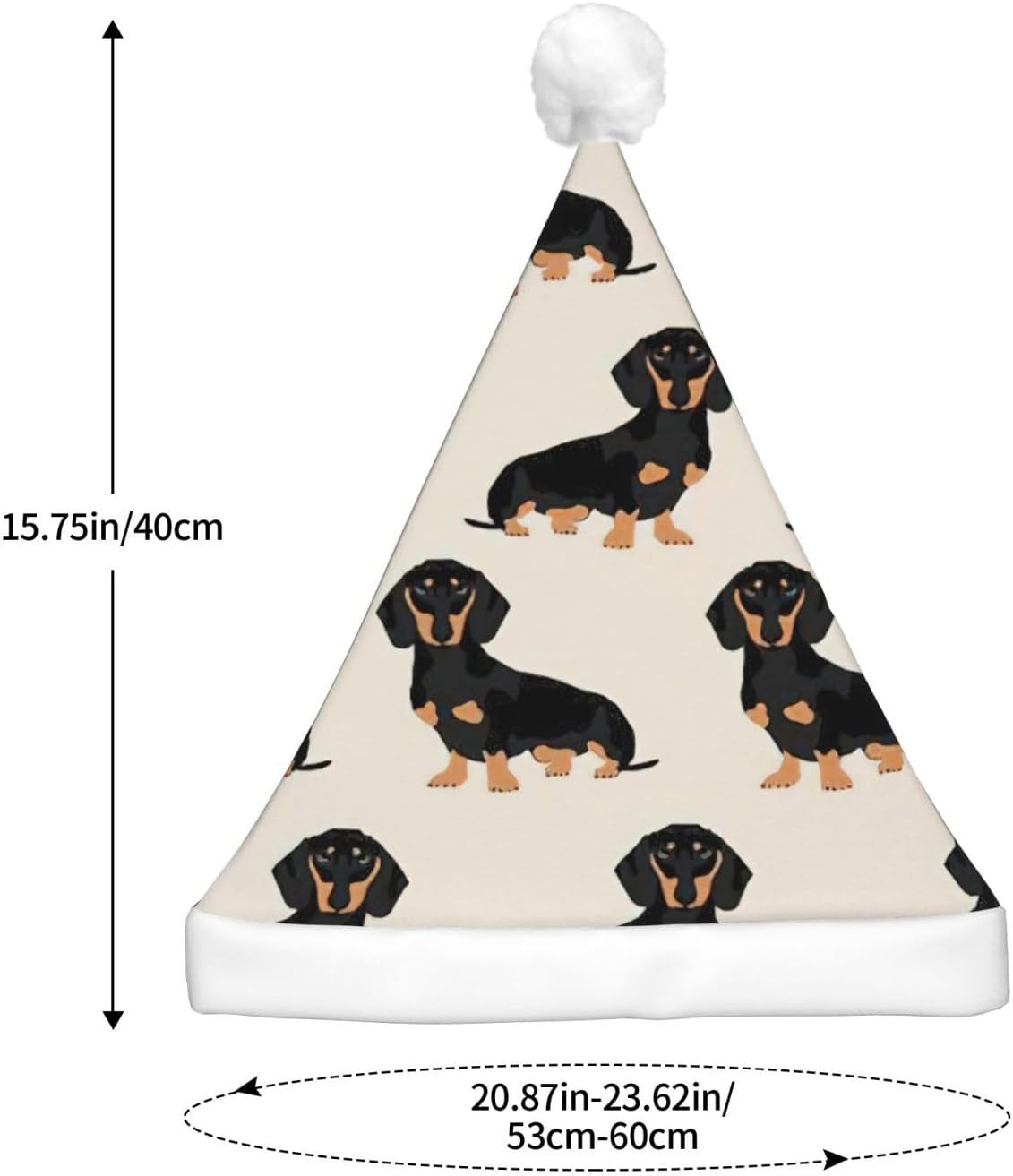 QINZHENG Dachshund Dog Halloween Santa Hat for Adults