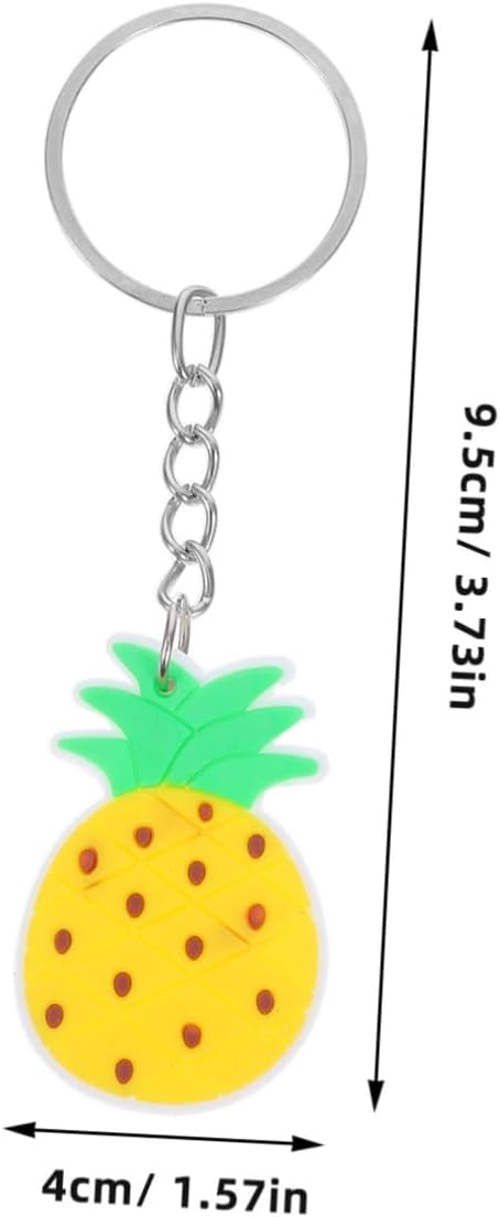 12Pcs Pineapple Keychain Set Hawaiian Style Summer Decorations