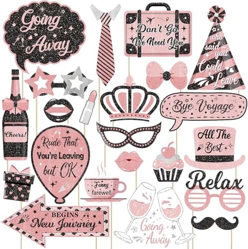22Pcs Rose Gold Rude Youre Leaving But OK Photo Booth Props