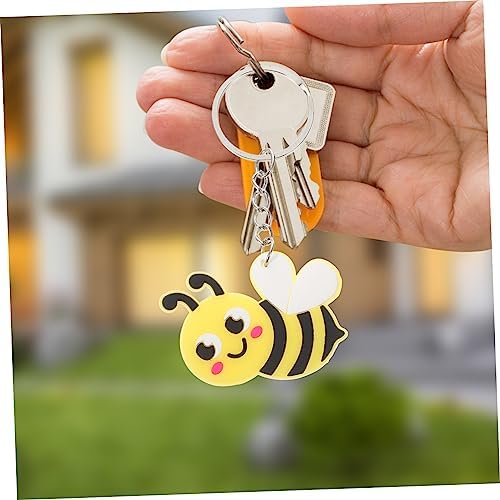 72 Pcs Cartoon Bee Metal Keychains Party Favors