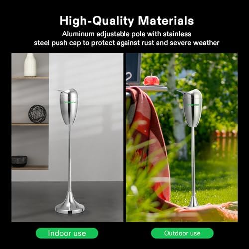 VIVOSUN Adjustable Height Outdoor Ashtray with Lid Chrome