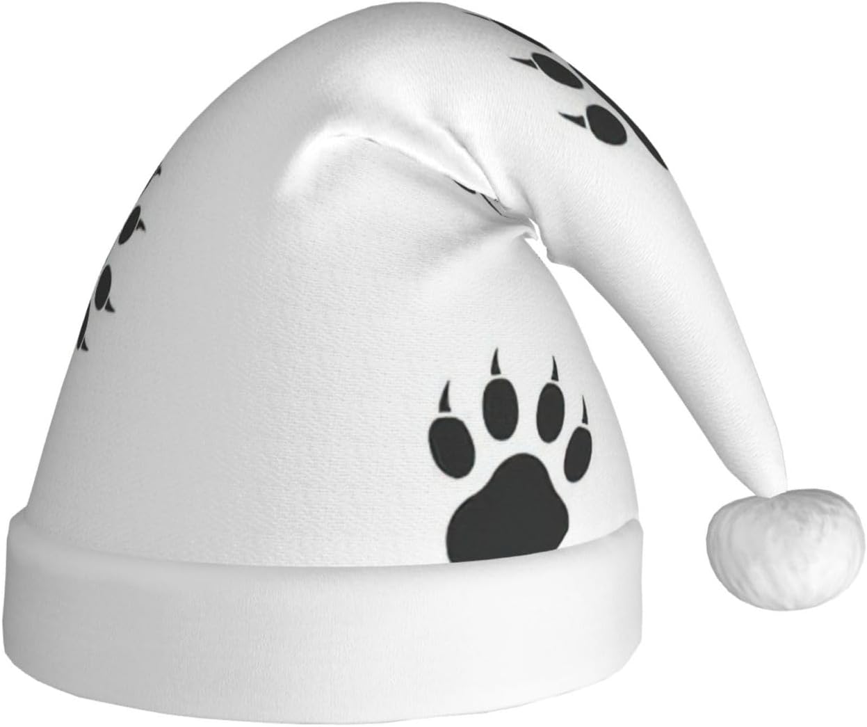 QINZHENG Bear Paw Print Santa Hat for Women