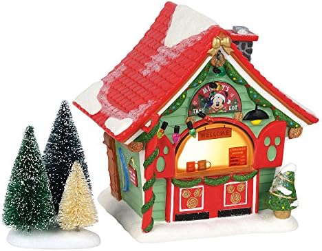 Department 56 Porcelain Mickey Mouse Tree Lot Lit Building 6 Inch
