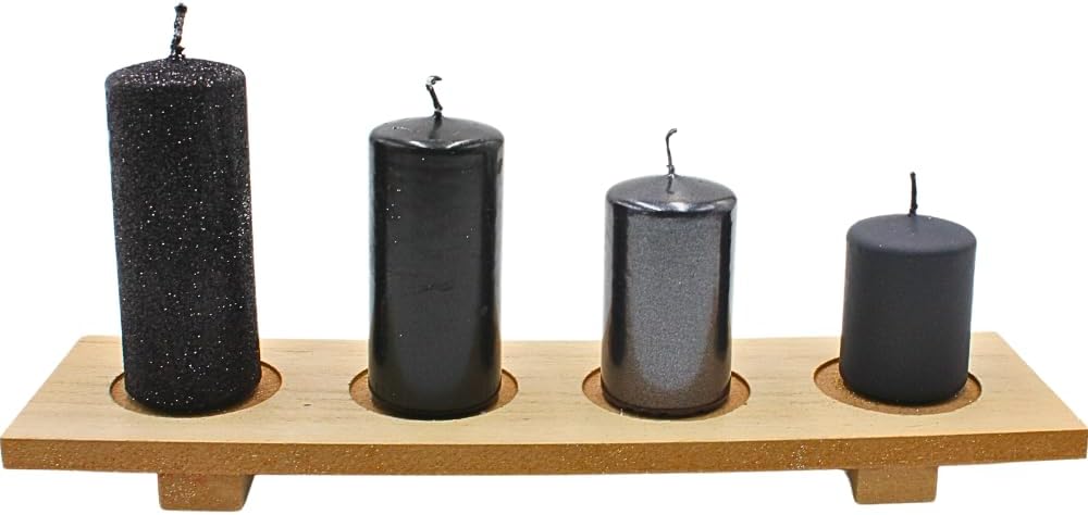 Tiered Advent Candles in Black 4 Sizes 5-10 cm High