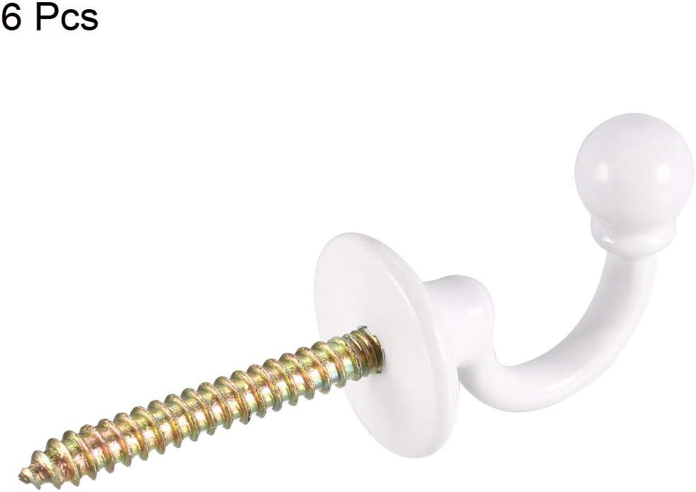 Uxcell Decorative Curtain Holdback with Ball Wall Mount Hook 6Pcs