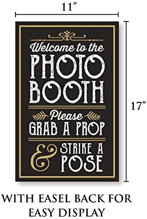 Perfect Photo Booth Prop Sign with Easel Backer Stand