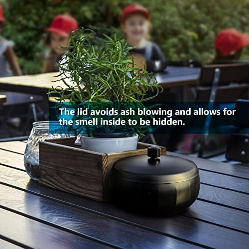 Stainless Steel Ashtray with Lid Windproof and Smokeless