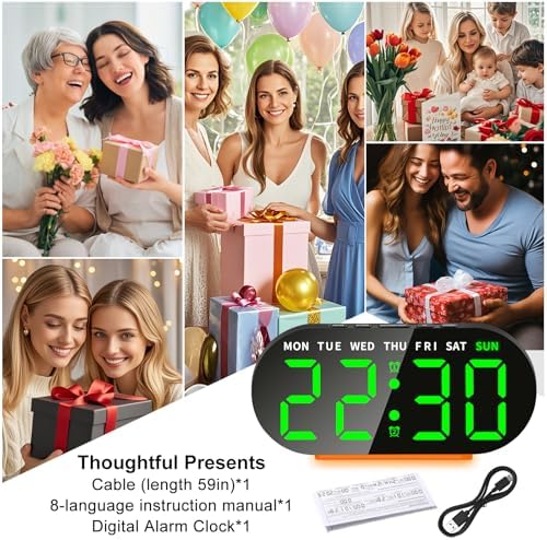 DTKID Digital Alarm Clock with Dual Alarms and Snooze