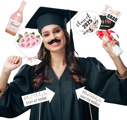 Konsait Rose Gold Graduation Photo Props 39 Count
