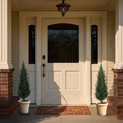 3FT Artificial Cypress Topiary Trees Set of 2 with Ground Spike