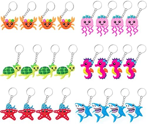 CiciBear 24 Pack Sea World Keychains for Parties