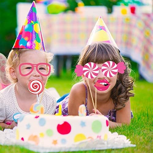 25 Pcs Candy Photo Booth Props with Stick