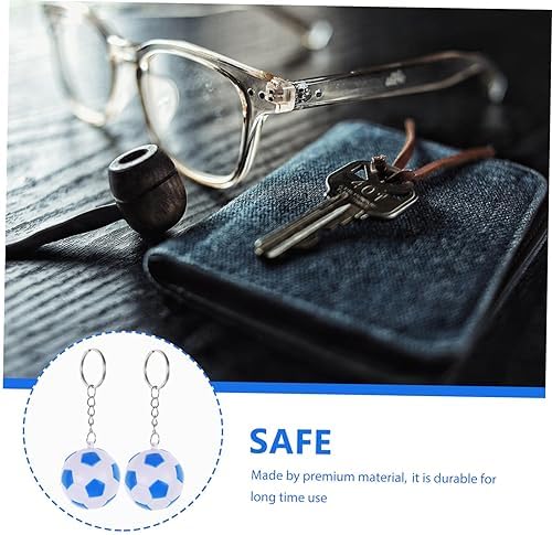 PRETYZOOM 2Pcs Blue Soccer Ball Keychains for Parties and Events
