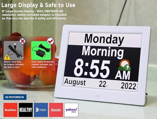 Vefa 30 Alarms Extra Large Digital Clock with Auto DST